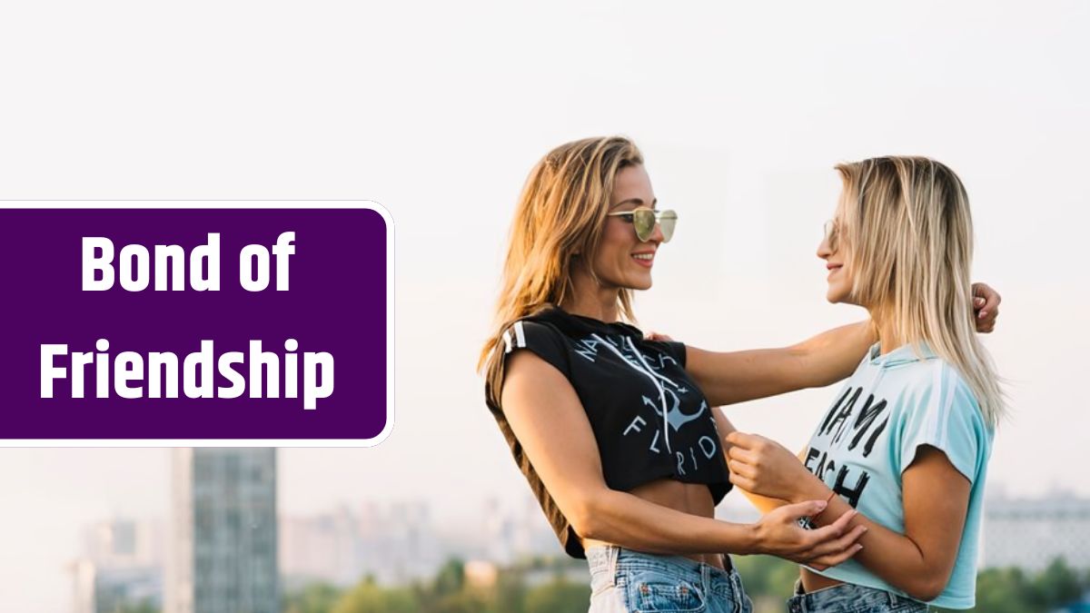 Two girls talking on rooftop