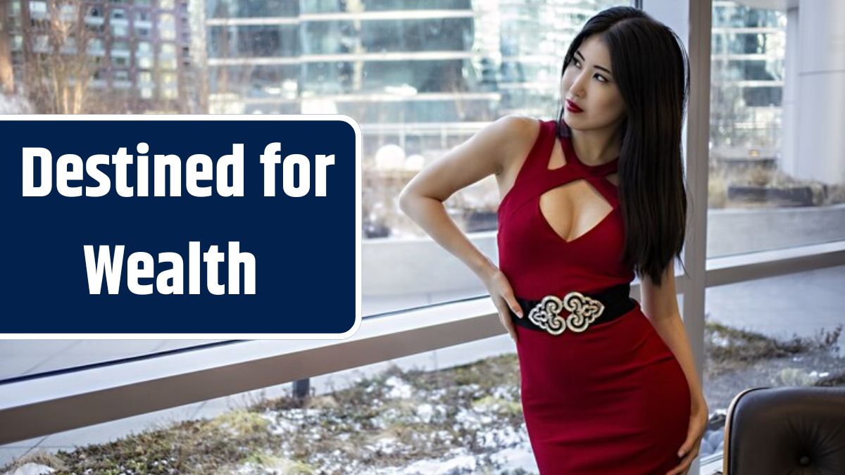 L female Asian model face. wearing fashionable red lipstick and dress in luxury condo