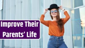 Young happy girl wearing stylish black hat