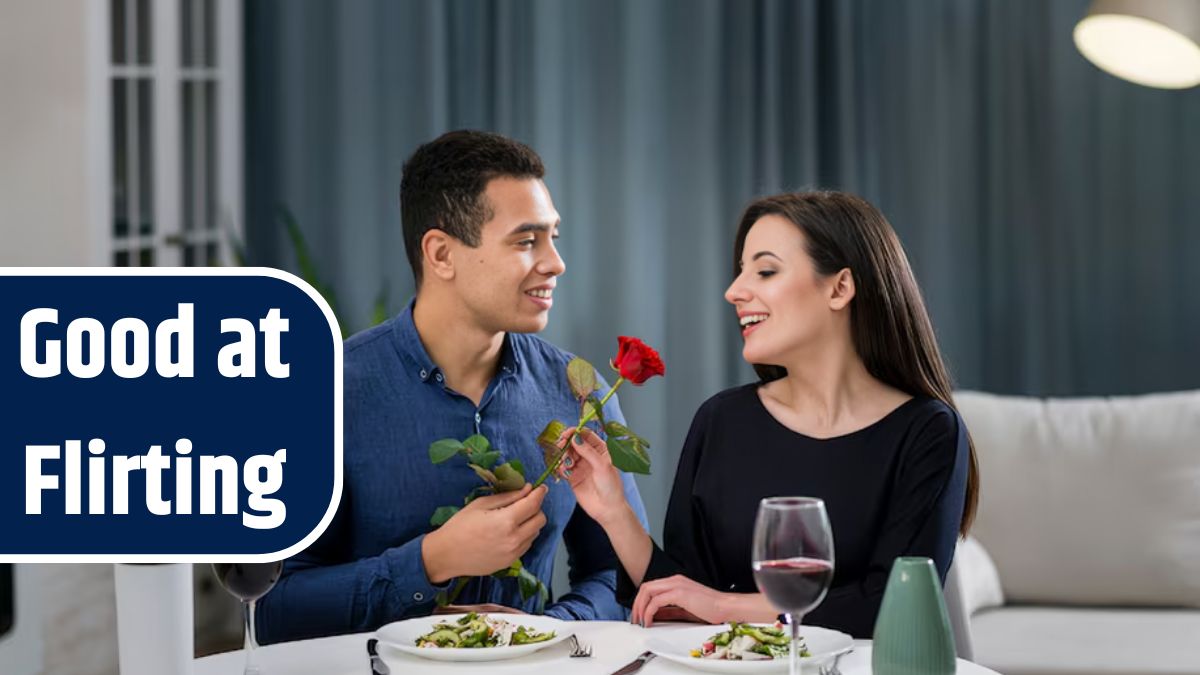 Man giving a rose to his beautiful girlfriend