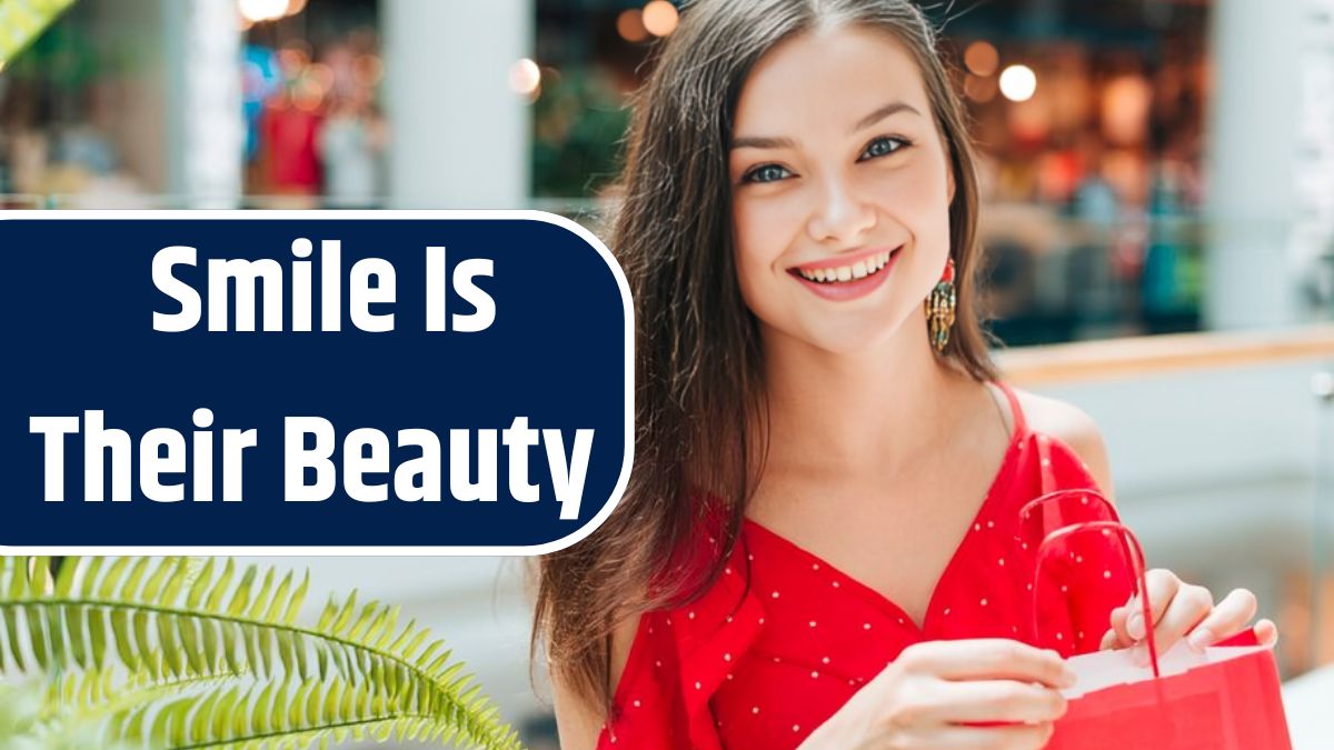 Girl smiling at camera in the mall